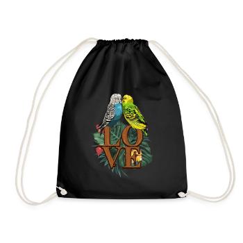 Perruche d'amour perruche - Sac de sport léger - noir - Devant