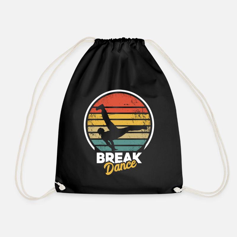 Retro Breakdance Bboying Geschenk I Breakdancing - Turnbeutel - Schwarz