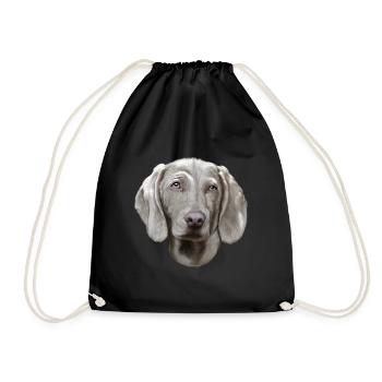 Weimaraner Hund - Turnbeutel - Schwarz - Vorne