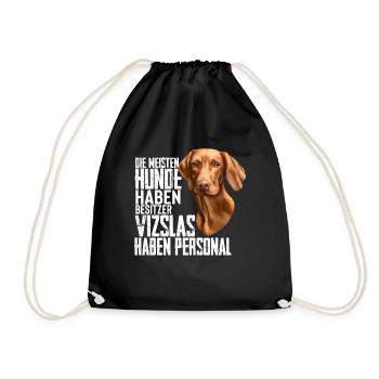 Vizsla Hund Hunderasse Geschenk - Turnbeutel - Schwarz - Vorne