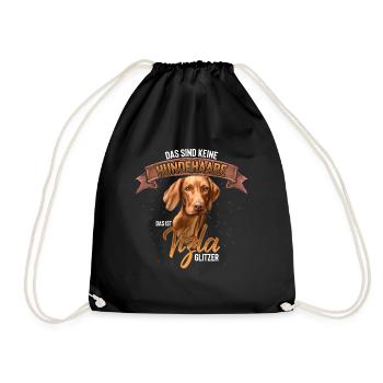 Vizsla Hund Hunderasse Geschenk - Turnbeutel - Schwarz - Vorne