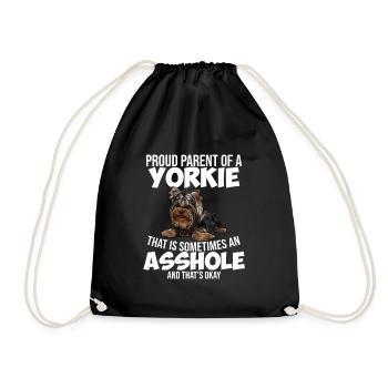 Yorkshire Terrier Hund Spruch - Turnbeutel - Schwarz - Vorne