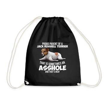 Jack Russell Terrier Hund - Turnbeutel - Schwarz - Vorne