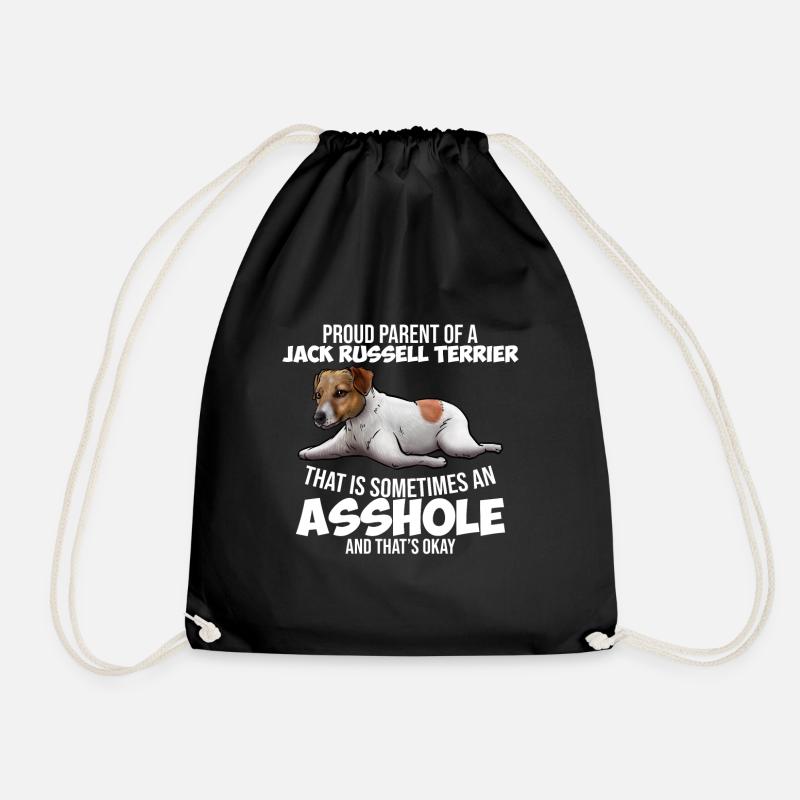 Jack Russell Terrier dog - Drawstring Bag - black
