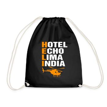 Helicopter Pilot Gift I Helicopter Helicopter - Drawstring Bag - black - Front