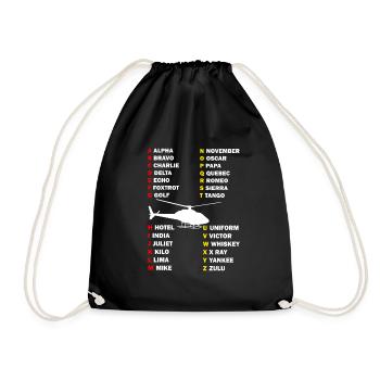 Helicopter pilot gift I helicopter helicopter - Drawstring Bag - black - Front