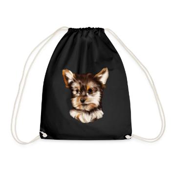 Yorkshire Terrier chien Yorkie - Sac de sport léger - noir - Devant