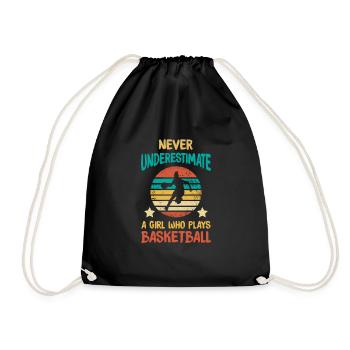 Joueur de basket fille cadeau I streetball - Sac de sport léger - noir - Devant
