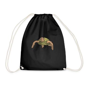 Cadeau tortue je tortue de mer - Sac de sport léger - noir - Devant
