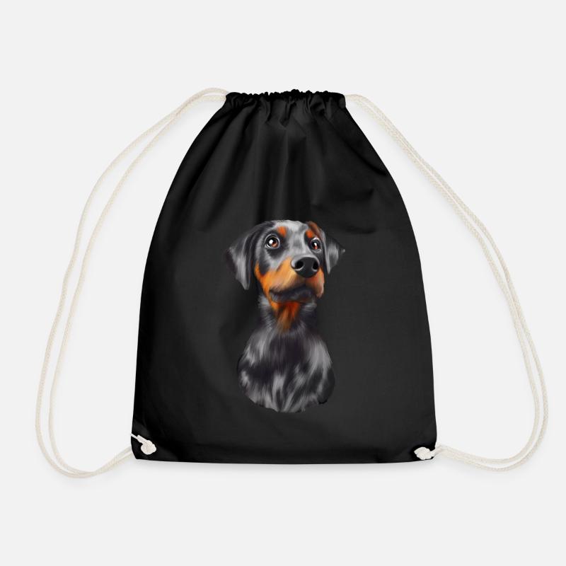 Doberman dog - Drawstring Bag - black