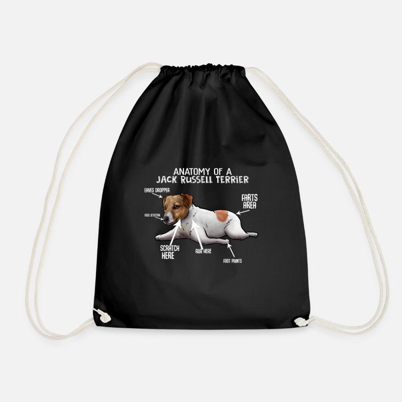 Jack Rusell Terrier - Drawstring Bag - black