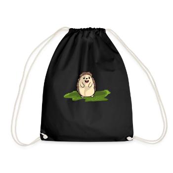 Hedgehog - Drawstring Bag - black - Front