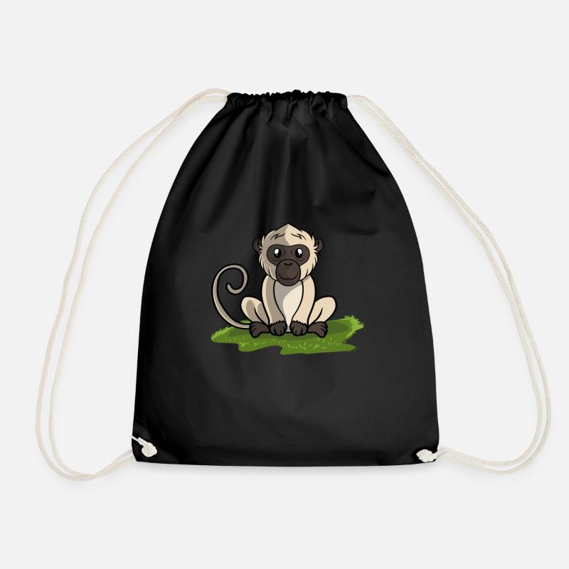 Monkey Monkey - Drawstring Bag - black