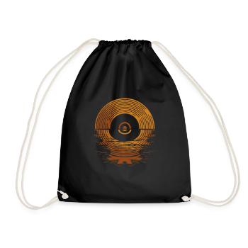 Retro vinyl record - Drawstring Bag - black - Front