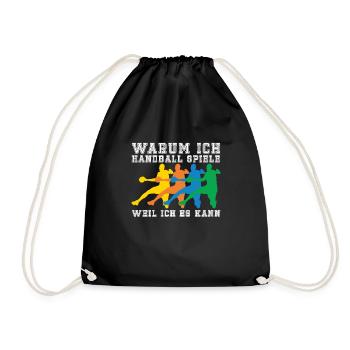 Handballspieler Handball Handballer - Turnbeutel - Schwarz - Vorne