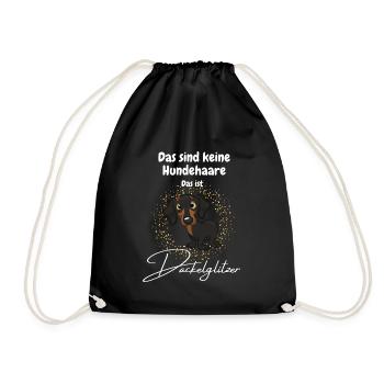Dackel Hundehaare Lustig Hund Geschenk Humor - Turnbeutel - Schwarz - Vorne