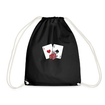 Cartes de joueur de poker poker - Sac de sport léger - noir - Devant