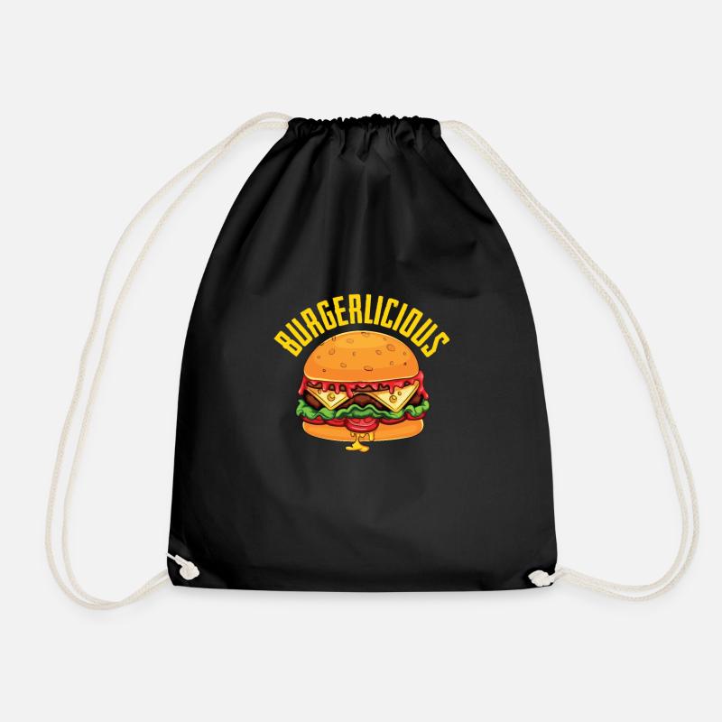 Burger Hamburger Cheeseburger - Sac de sport léger - noir