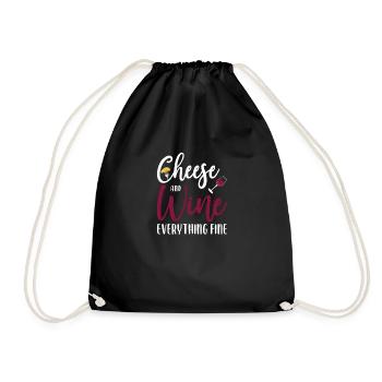 Cheese cheese platter Cheeses dairy - Drawstring Bag - black - Front