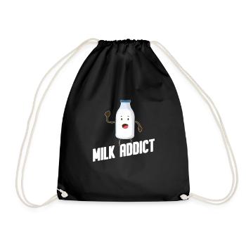 Milk raw milk whole milk - Drawstring Bag - black - Front