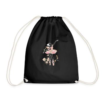 Ballet ballerina ballet dancer - Drawstring Bag - black - Front