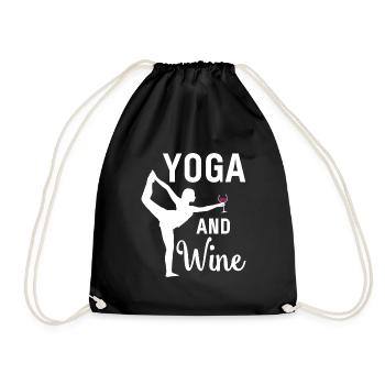 Le yoga et le vin : des vêtements amusants - Sac de sport léger - noir - Devant