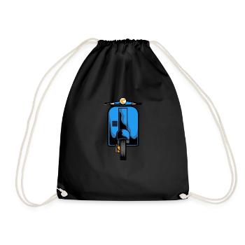 Scooter Mofa Moped Roller - Drawstring Bag - black - Front