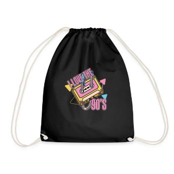 Retro 90s Era Vintage Nineties 90s - Drawstring Bag - black - Front
