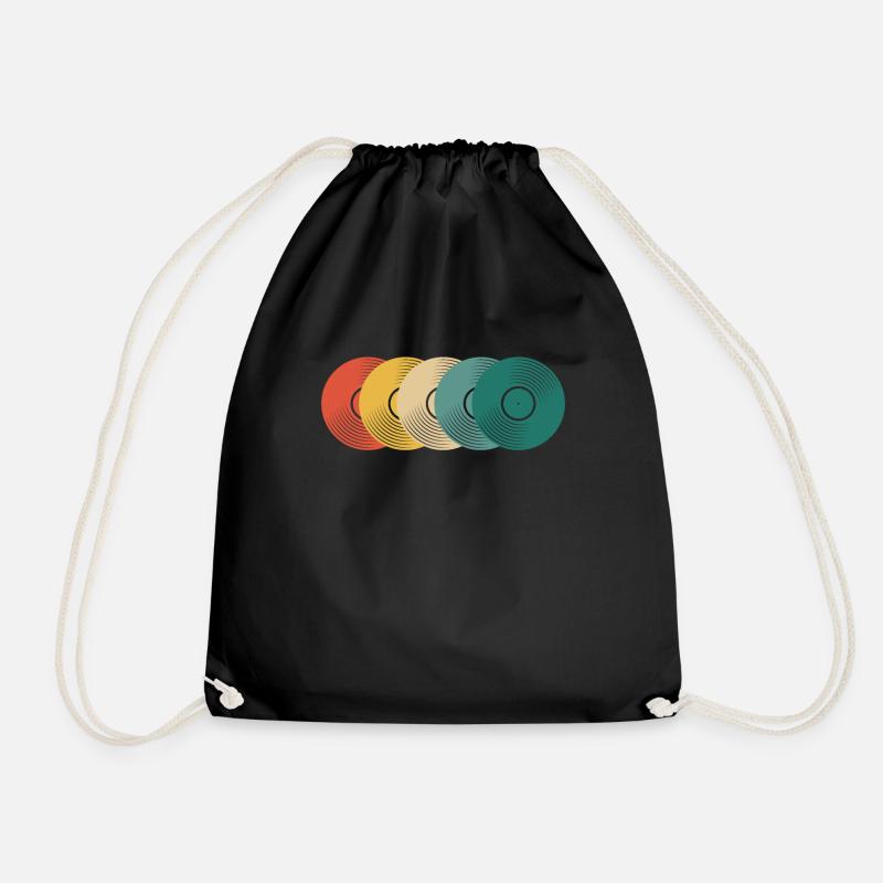 Retro Vinyl Schallplatte Plattensammler - Turnbeutel - Schwarz