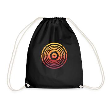 Retro Vinyl Record Record Collector - Drawstring Bag - black - Front