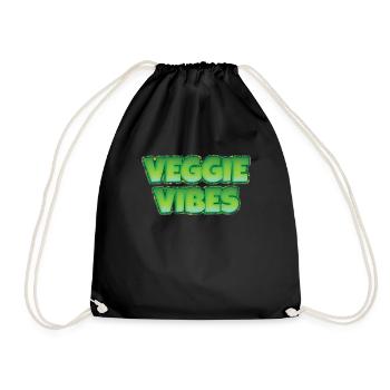 Veggie Vegetables Vegetarian Vegetarian - Drawstring Bag - black - Front