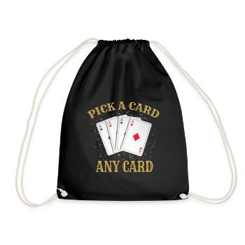 Magician Magic Deck of Cards - Drawstring Bag - black - Front