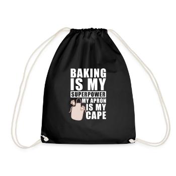 Baker Baking Pastry Chef - Drawstring Bag - black - Front