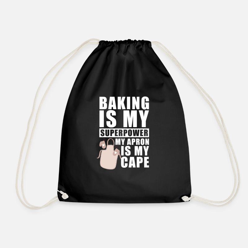 Baker Baking Pastry Chef - Drawstring Bag - black