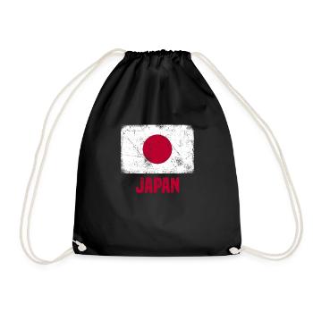 Japan Japanese Flag - Drawstring Bag - black - Front