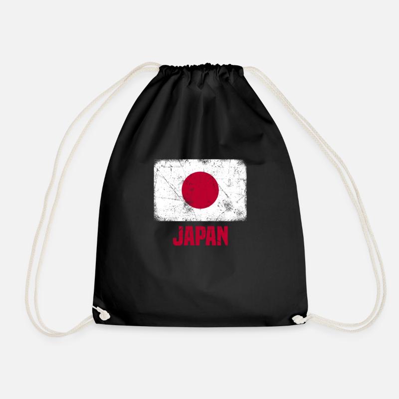 Japan Japanese Flag - Drawstring Bag - black