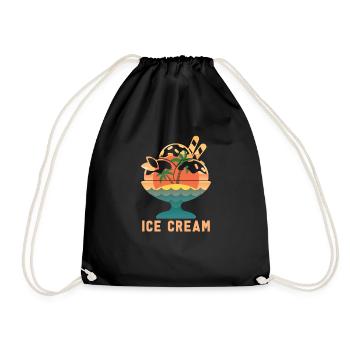 Eis Eiscreme - Turnbeutel - Schwarz - Vorne