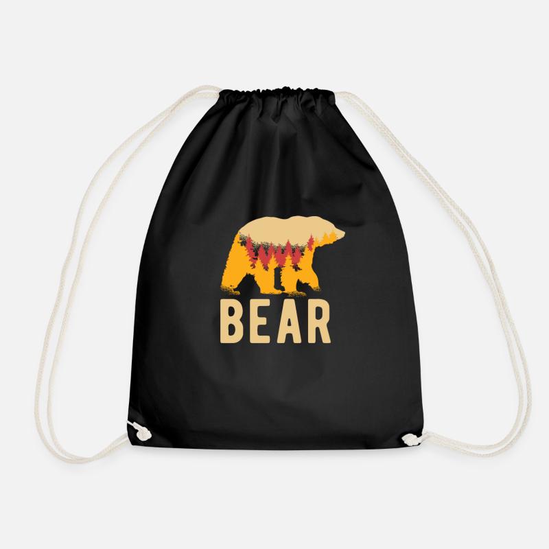 Grizzly Bear Brown Bear - Drawstring Bag - black