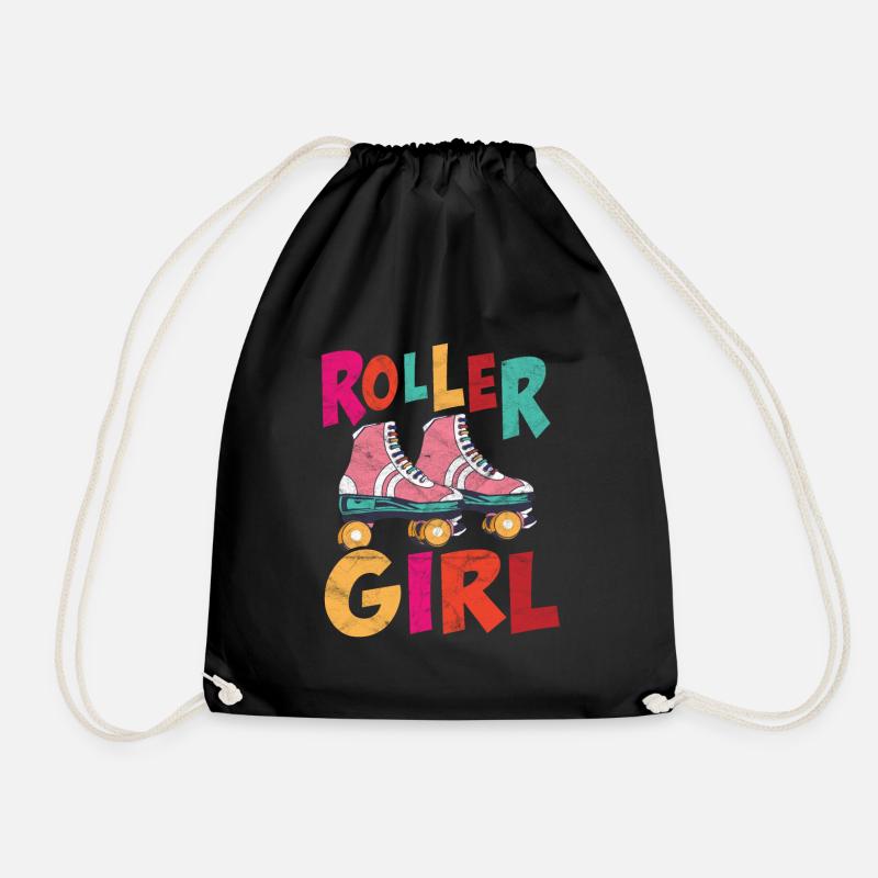 Rollschuh-Mädchen - Turnbeutel - Schwarz