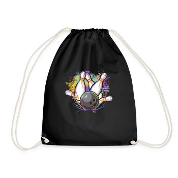bowling - Drawstring Bag - black - Front