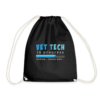 Vet Tech Funny Veterinarian Veterinary - Drawstring Bag - black - Front