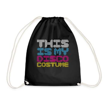 Disco Halloween Costume Apparel - Drawstring Bag - black - Front