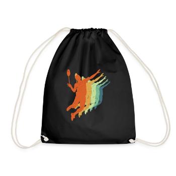 Retro Badminton - Cool Vintage Sport Player Cadeau - Sac de sport léger - noir - Devant