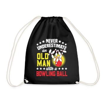 Bowling Old Man Drôle Cadeau d’anniversaire Bowler - Sac de sport léger - noir - Devant