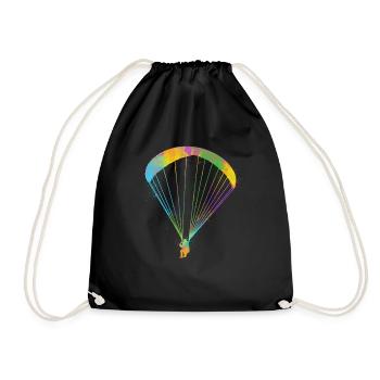 Paragleiter Gleitschirmfliegen Paragleiten - Turnbeutel - Schwarz - Vorne