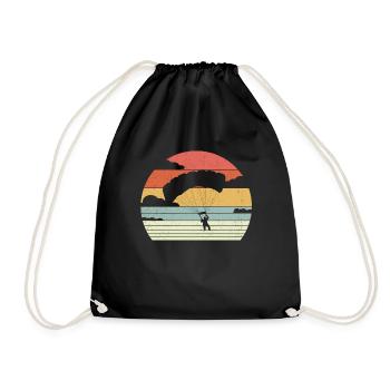 Rétro parapente Vintage Paragleits - Sac de sport léger - noir - Devant