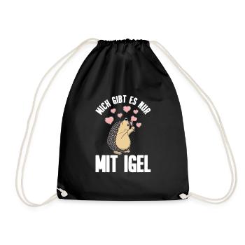 Igel - Turnbeutel - Schwarz - Vorne