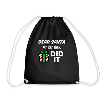 Drôle de Noël Père Noël Frère Frère Pun Noël - Sac de sport léger - noir - Devant