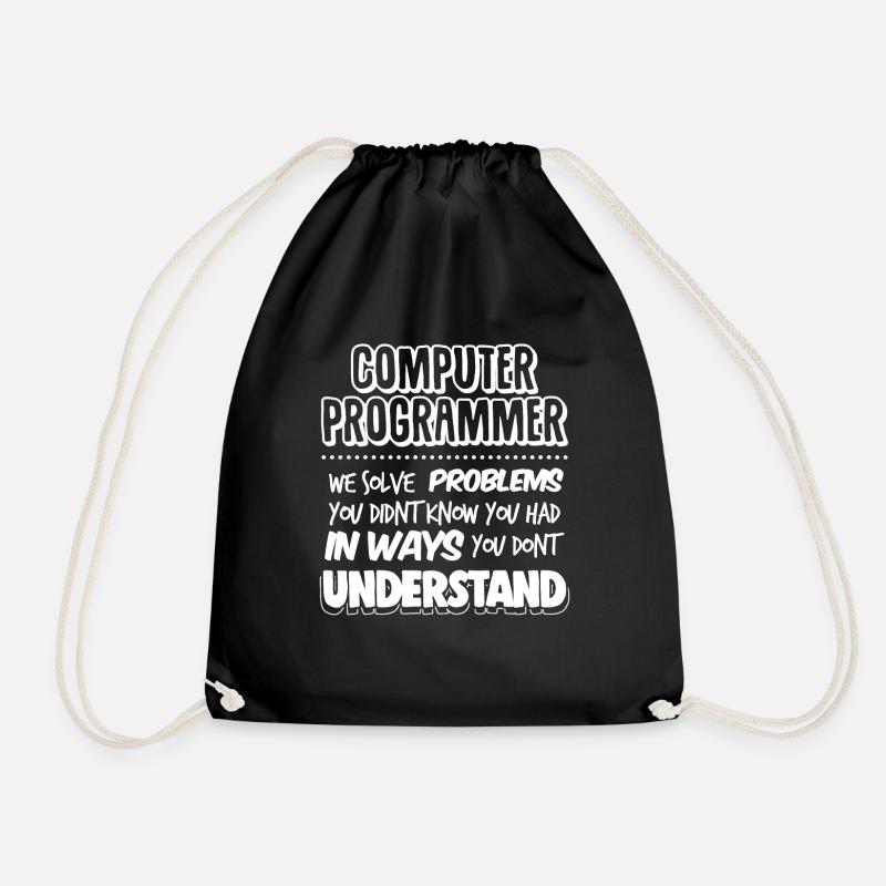 Programmeur informatique Geek Pun Apparel - Sac de sport léger - noir