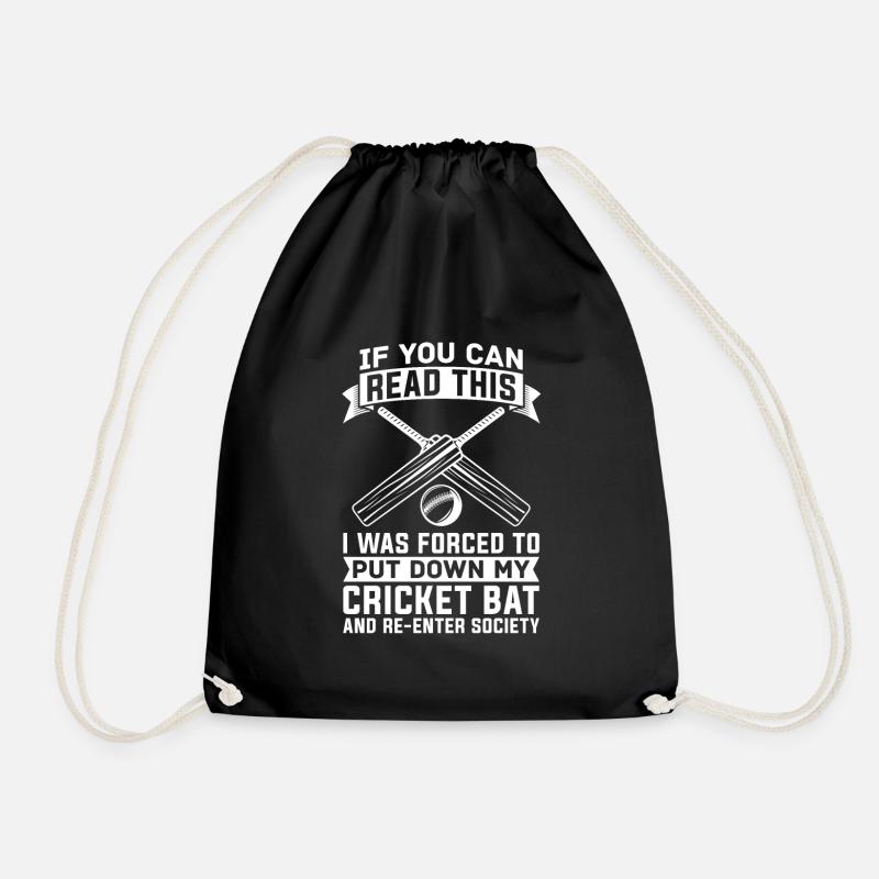 Cricket bats Cricket players - Drawstring Bag - black